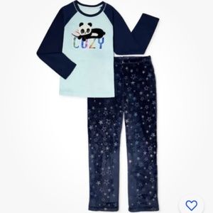 Wonder Nation Girls Blue 2 PC Pajama Set Koala Graphics 7-8 NEW